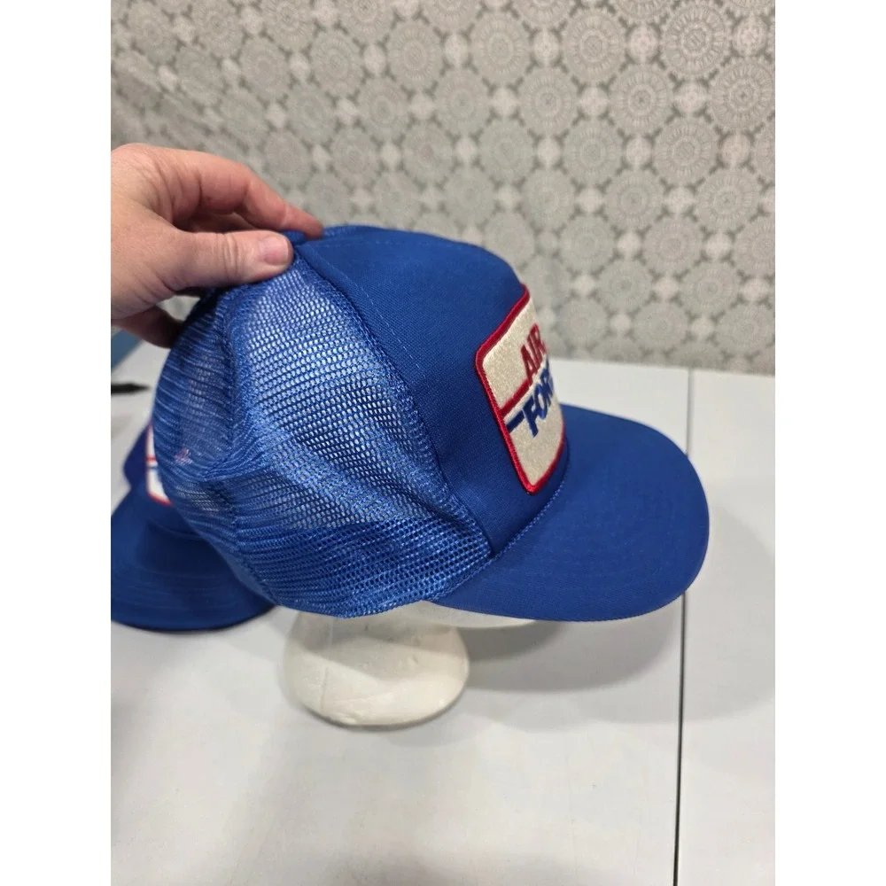 Two Vintage Air Force Trucker Hats Royal Blue‎ Mesh One Size - Picture 5 of 14